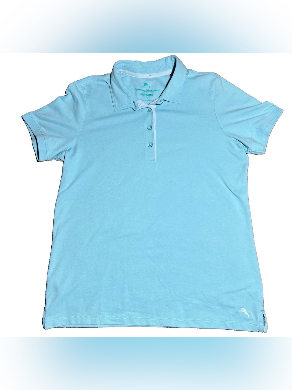 Tommy Bahama Light Blue Short Sleeve Women’s Polo Shirt Large